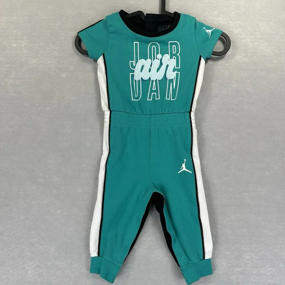 Jordan Little Kids 18M One‎ Piece Air Bubble Jumpsuit Teal Snap Close